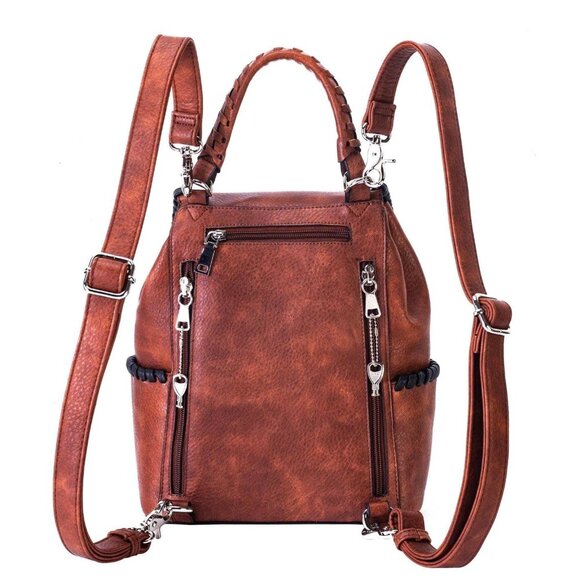 Lady Conceal Brown Leather Carry Backpack Lady Conceal,Bag,Travel - Picture 1 of 16